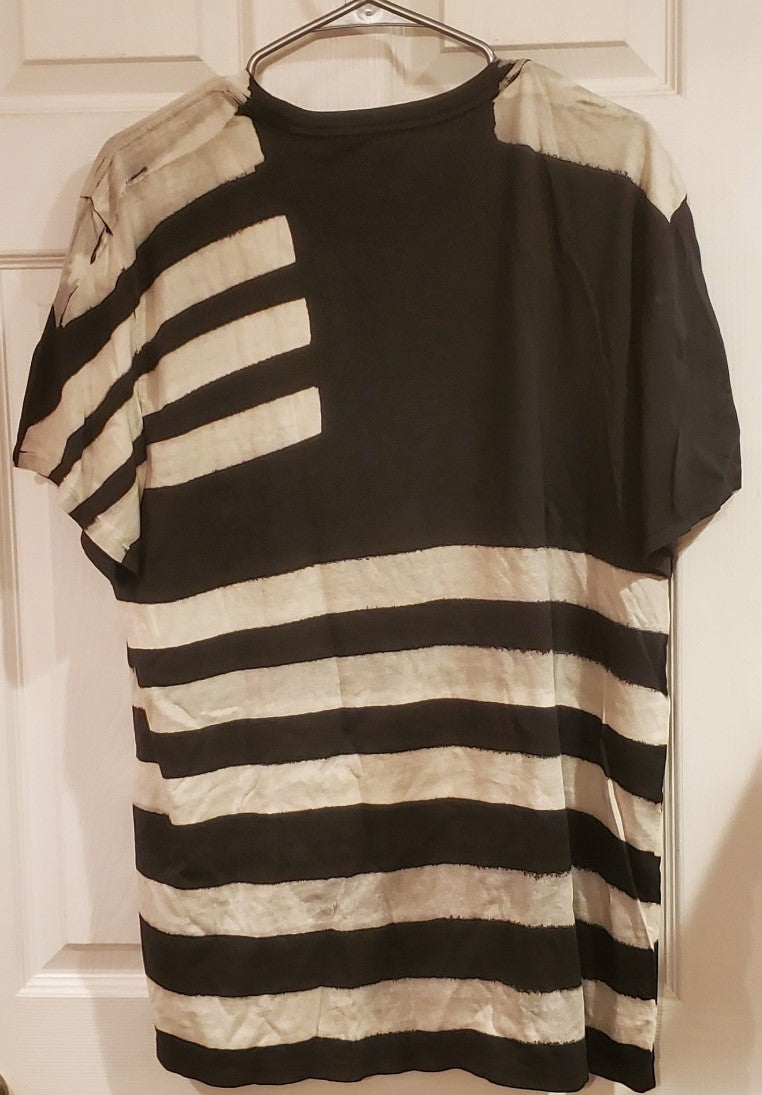 GUESS Men's Short Sleeve Bleached Flag Crew Neck Tee