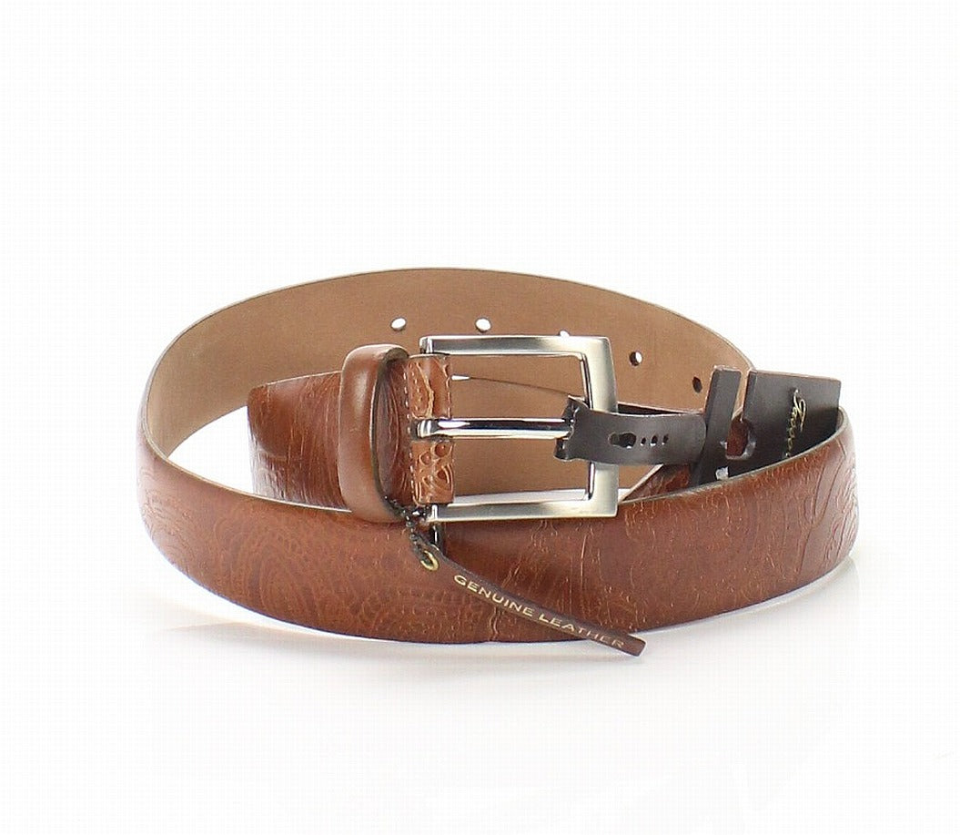 Tasso Elba Men's Paisley Leather Belt (Size 32) - Rekes Sales