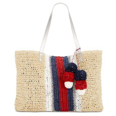 INC International Concepts I.N.C. Bettsi Stripe Straw Tote - Rekes Sales