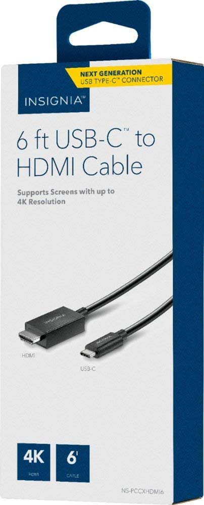 Insignia - 6' USB-C to 4K HDMI Cable - Black - Rekes Sales