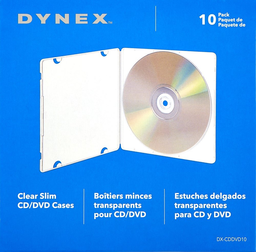 Dynex - Slim CD/DVD Cases (10-Pack) - Rekes Sales