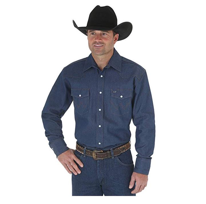 Wrangler Men's Authentic Western Long Sleeve Shirt (Size S) - Rekes Sales