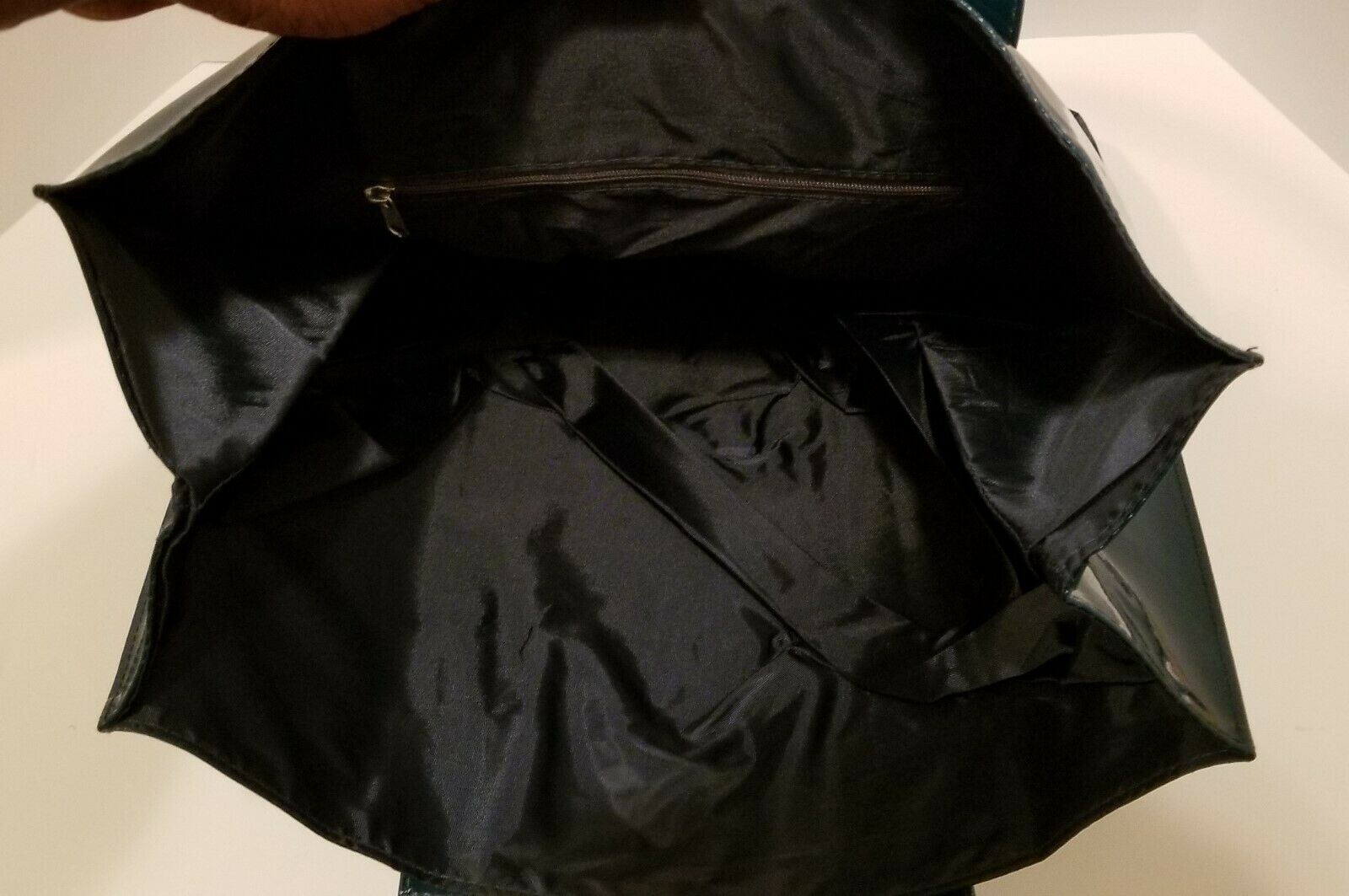 Twelve NYC Glossy Black Patent Faux Leather Tote Shopper Gift Bag/Purse - Rekes Sales