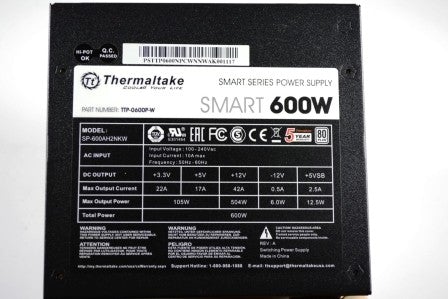 Thermaltake Smart TTP-0600P-W 600W 80+ ATX PSU - Rekes Sales