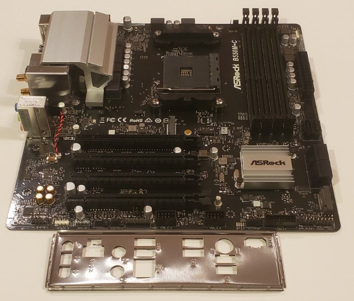 ASRock B550M-C Motherboard – (Three Broken PCIE Express Slot Clip)