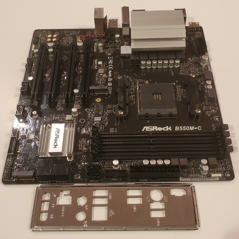 ASRock B550M-C Motherboard – (Three Broken PCIE Express Slot Clip)