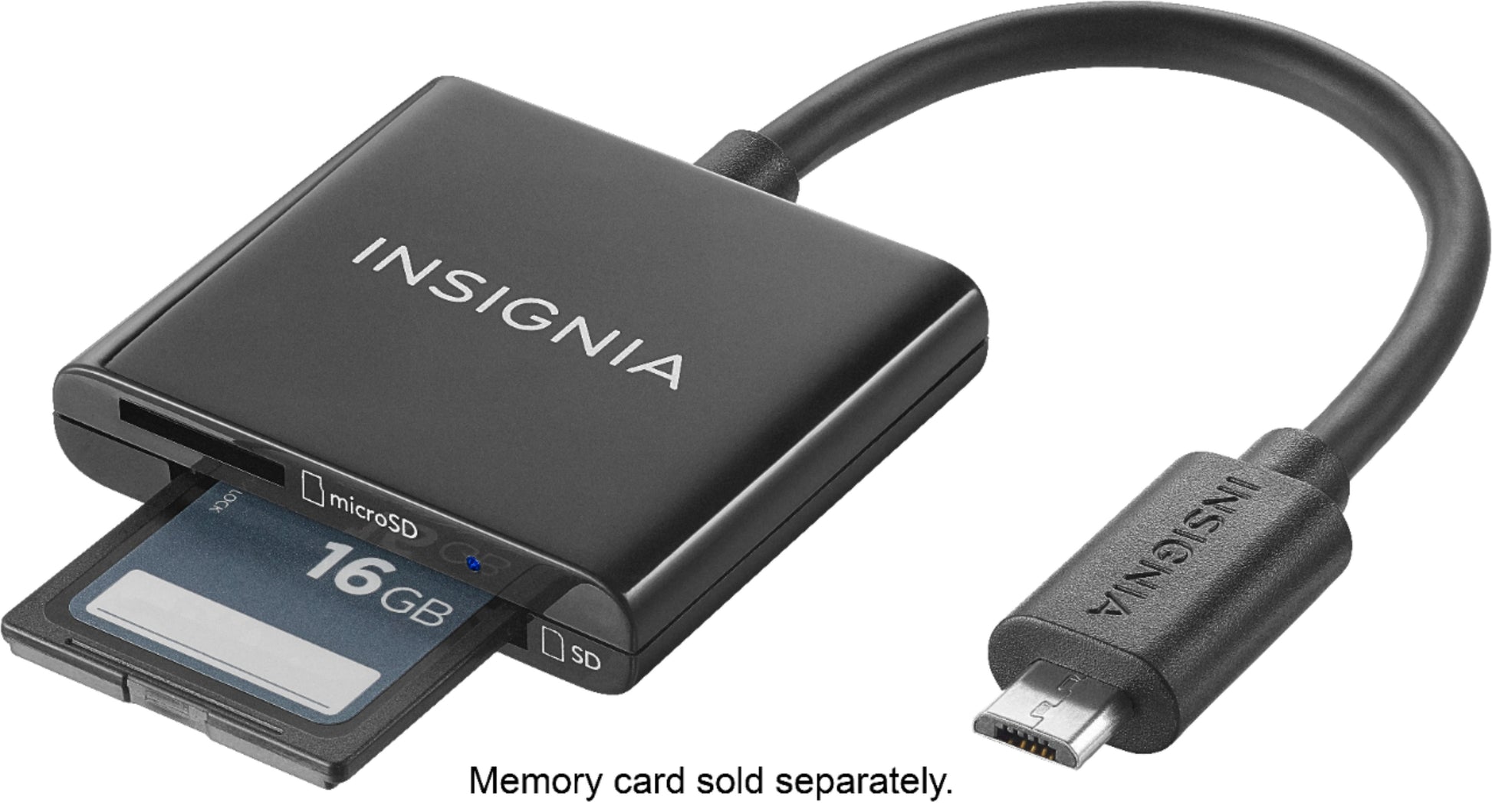 Insignia - Micro USB Memory Card Reader - Black - Rekes Sales