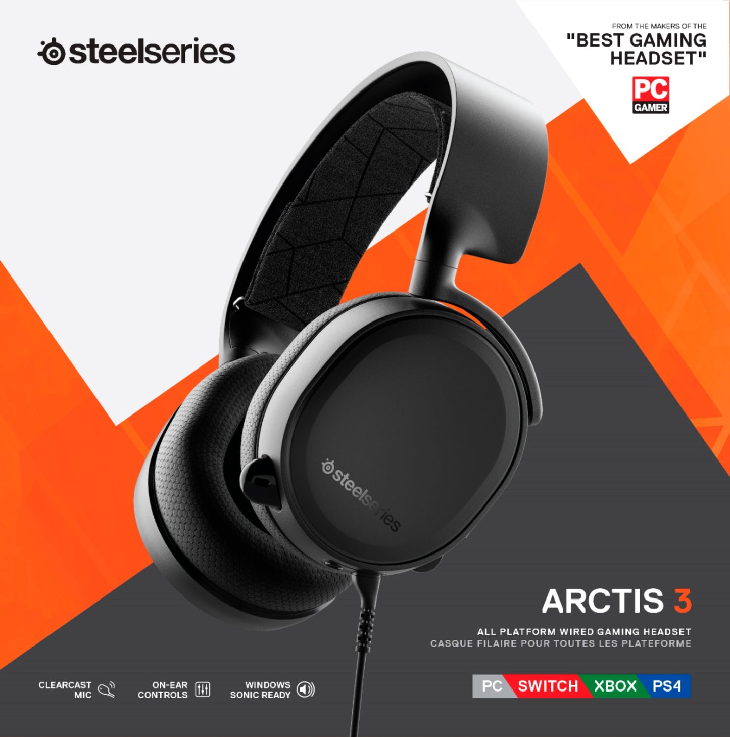 SteelSeries Arctis 3 Black Wired Gaming Headset - Rekes Sales
