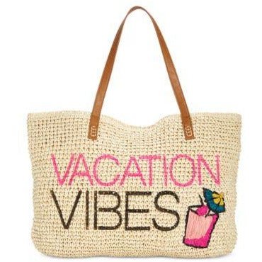 Inc International Concepts Miimi Vacation Straw LG Tote Shopper Bag - Rekes Sales